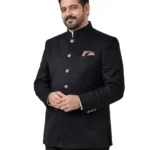 Black Bandhgala for Men Belly Comfort Fit