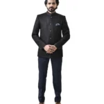 Black Bandhgala with Navy Blue Pant – Combo Set