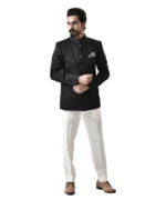 Black Bandhgala with White Pant – Combo Set