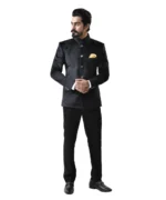 Black Velvet Bandhgala with Black Pant – Combo Set - Image 4