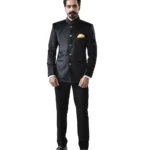 Black Velvet Bandhgala with Black Pant – Combo Set