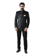 Black Velvet Bandhgala with Black Pant – Combo Set