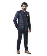 Navy Blue Bandhgala with Navy Blue Pant – Combo Set - Image 4