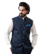 Navy Blue Bundi (Nehru Jacket) - Image 3