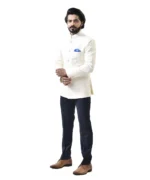 Cream Bandhgala with Navy Blue Pant – Combo Set - Image 2