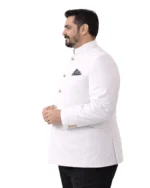 White Bandhgala for Men Belly Comfort Fit - Image 2