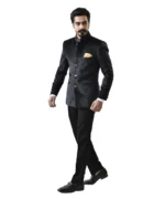 Black Velvet Bandhgala with Black Pant – Combo Set - Image 3