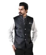 Black Velvet Bundi (Nehru Jacket) - Image 3