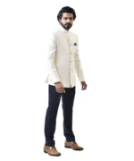 Cream Bandhgala with Navy Blue Pant – Combo Set - Image 3