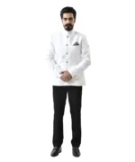 White Bandhgala with Black Pant – Combo Set - Image 4