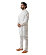 White Kurta with White Pajama – Combo Set - Image 3