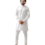 White Kurta with White Pajama – Combo Set