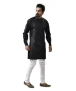Black Kurta with White Breeches – Combo Set - Image 4
