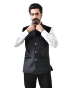 Black Velvet Bundi (Nehru Jacket) - Image 2