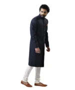 Navy Blue Achkan and White Churidar Pajama – Combo Set - Image 2