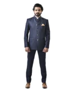 Navy Blue Bandhgala with Navy Blue Pant – Combo Set