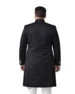 Black Achkan for Men Belly Comfort Fit - Image 3