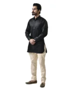 Black Kameez with Cream Breeches – Combo Set - Image 2