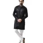 Black Kurta with White Breeches – Combo Set