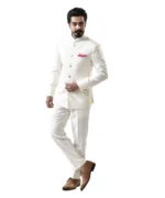 Cream Bandhgala with White Pant – Combo Set - Image 2