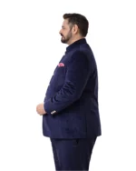 Navy Blue Velvet Bandhgala for Men Belly Comfort Fit - Image 2
