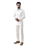 White Spread Collar Shirt with White Pant – Combo Set - Image 4