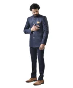 Navy Blue Bandhgala with Navy Blue Pant – Combo Set - Image 2