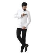 White Bandhgala with Black Pant – Combo Set