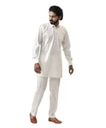 White Kurta with White Pant – Combo Set - Image 3