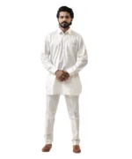White Kurta with White Pant – Combo Set - Image 2