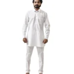 White Kurta with White Pant – Combo Set
