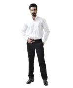 White Mandarin Collar Shirt with Black Pant – Combo Set - Image 2